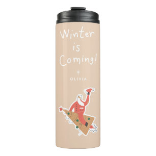Bouteilles Isothermes L'hiver approche Mug de voyage de vacances perso