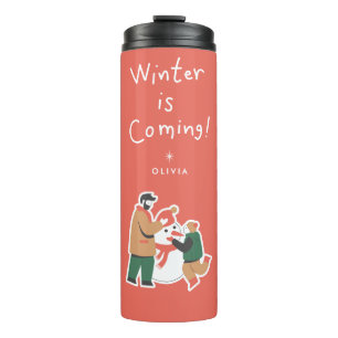 Bouteilles Isothermes L'hiver approche   Mug de voyage de vacances perso