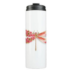 Bouteilles Isothermes libellule de fleurs avec sakura de bijoux
