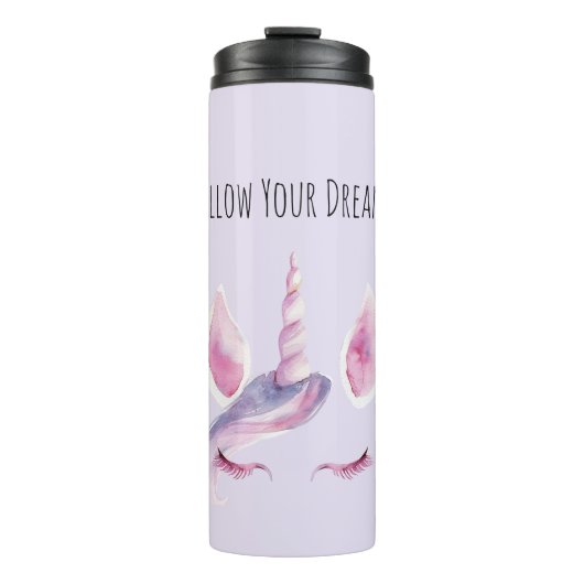 Bouteilles Isothermes Licorne rose violet (Devant)