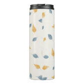 Bouteilles Isothermes Light Pastel Blue and Brown Autumn Leaves Pattern (Dos)