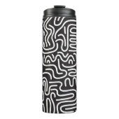 Bouteilles Isothermes Lignes ondulées de doodle rétro : Monochrome (Devant)