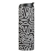 Bouteilles Isothermes Lignes ondulées de doodle rétro : Monochrome (Tourné sur la gauche)