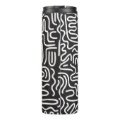 Bouteilles Isothermes Lignes ondulées de doodle rétro : Monochrome (Dos)