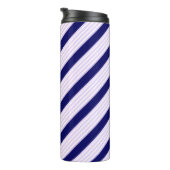 Bouteilles Isothermes Lilac et rayures blanches motif avec bleu marine (Tourné sur la droite)