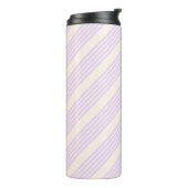 Bouteilles Isothermes Lilac violet et beige cinq bandes motif (Tourné sur la gauche)
