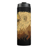 Bouteilles Isothermes Lion noir jaune Mandala Sun (Devant)