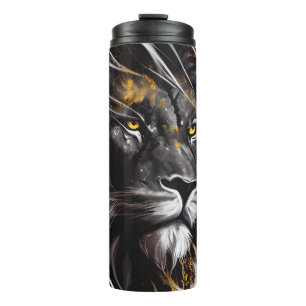 Bouteilles Isothermes Lion Portrait Animal Peinture Faune Aventure