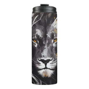 Bouteilles Isothermes Lion Portrait Animal Peinture Faune Aventure