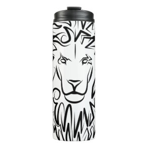 Bouteilles Isothermes Lion tribal noir et blanc