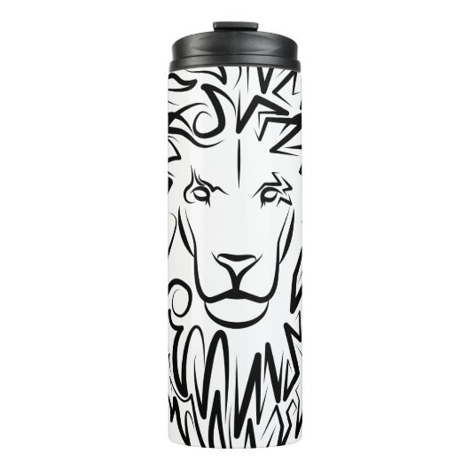 Bouteilles Isothermes Lion tribal noir et blanc (Devant)