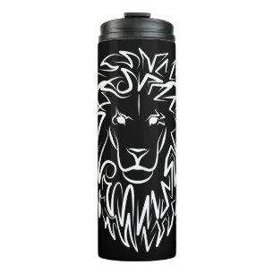 Bouteilles Isothermes Lion tribal noir et blanc