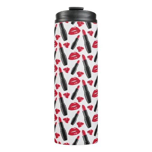 Bouteilles Isothermes Lipstick Et Lips Polka Dot Motif (Devant)