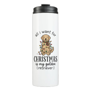 Bouteilles Isothermes Liste de souhaits de retriever doré de Noël Design