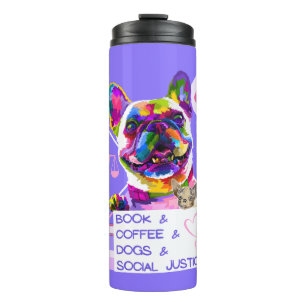 Bouteilles Isothermes Livres et café et chiens et couleur de justice soc