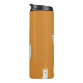 Bouteilles Isothermes Llama, arrière - plan orange : motif d'anniversair (Tourné sur la droite)