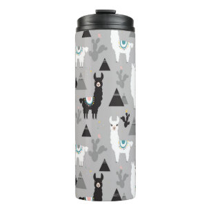 Bouteilles Isothermes Llama cactus montagnes, motif sans soudure.