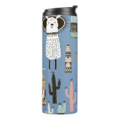 Bouteilles Isothermes Llama, Cactus, Motif d'éléments à main. (Tourné sur la gauche)