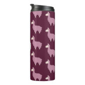 Bouteilles Isothermes Llamas mignonnes rose bouffée avec initial (Tourné sur la droite)