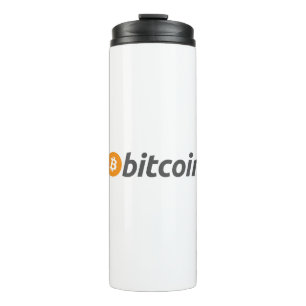 Bouteilles Isothermes Logo Bitcoin grand avec symbole Bitcoin orange