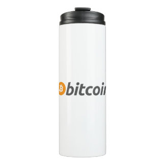 Bouteilles Isothermes Logo Bitcoin grand avec symbole Bitcoin orange