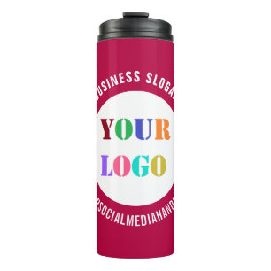 Bouteilles Isothermes Logo de l'entreprise et texte Modèle à tambour the