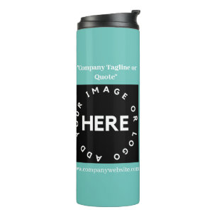 Bouteilles Isothermes Logo de l'entreprise Minimaliste Turquoise QR Code