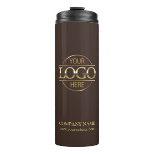 Bouteilles Isothermes Logo d'entreprise minimaliste Brown