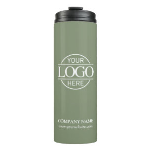 Bouteilles Isothermes Logo d'entreprise moderne minimaliste Sage Green