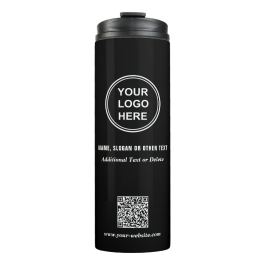 Bouteilles Isothermes Logo d'entreprise moderne QR Code noir (Devant)