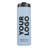 Bouteilles Isothermes Logo et texte personnalisés en bleu clair (Devant)