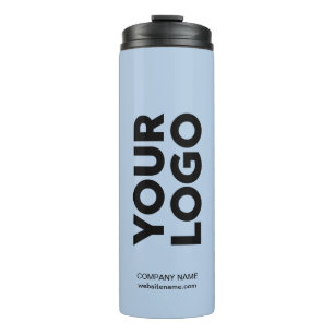 Bouteilles Isothermes Logo et texte personnalisés en bleu clair
