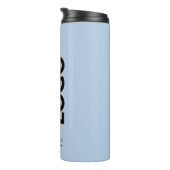 Bouteilles Isothermes Logo et texte personnalisés en bleu clair (Tourné sur la droite)