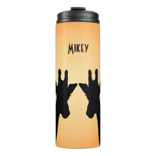 Bouteilles Isothermes Longue Eyelashes Giraffe Texte personnalisé