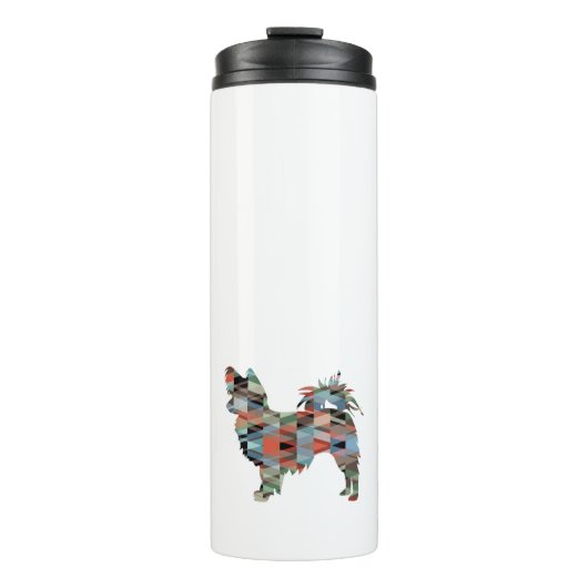 Bouteilles Isothermes Longue Haied Chihuahua Geo Silhouette Plaid (Devant)