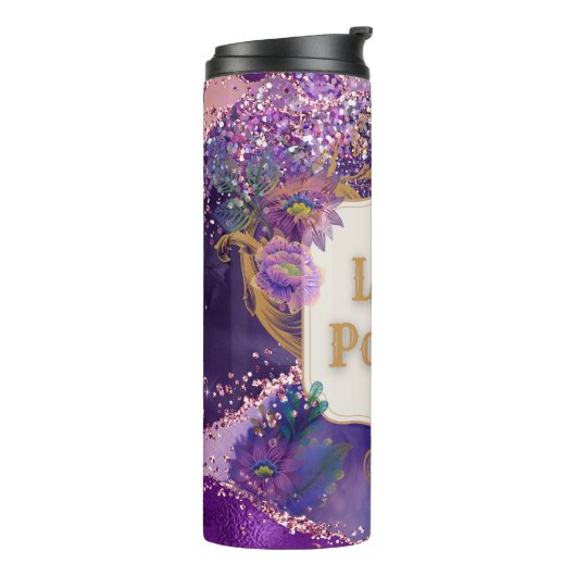 Bouteilles Isothermes Lotion violet art motif par Renee Lavoie (Tourné sur la gauche)