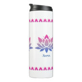 Bouteilles Isothermes Lotus fleur texte personnalisé (Tourné sur la droite)