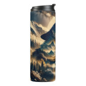 Bouteilles Isothermes Loup hurlant sur la lune une nuit nuageuse (Tourné sur la gauche)