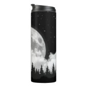 Bouteilles Isothermes Loup noir et blanc hurlant sur la lune (Tourné sur la droite)