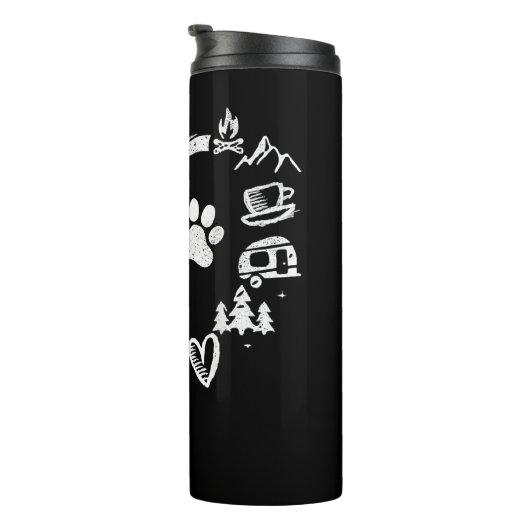 Bouteilles Isothermes Love Camping Chien Empreinte de patte Heart Flip F (Tourné sur la droite)