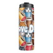 Bouteilles Isothermes "Love Dad" Playful Cats and Coffee Pattern (Devant)