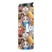 Bouteilles Isothermes "Love Dad" Playful Cats and Coffee Pattern (Tourné sur la gauche)
