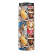 Bouteilles Isothermes "Love Dad" Playful Cats and Coffee Pattern (Dos)