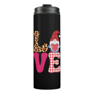 Bouteilles Isothermes Love Gnome Saint-Valentin Rouge Carreaux De Buffal