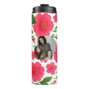 Bouteilles Isothermes Love You Mom Floral Red Thermal Tumbler avec photo