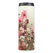 Bouteilles Isothermes Lumière du matin, cosmos rose fleurissant. (Dos)