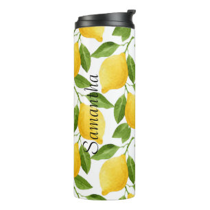 Bouteilles Isothermes Lumineux citrons thermo tumbler monogrammé
