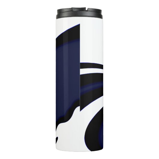 Bouteilles Isothermes Lune bleue : Bleu Abstrait, Blanc & Noir (Dos)