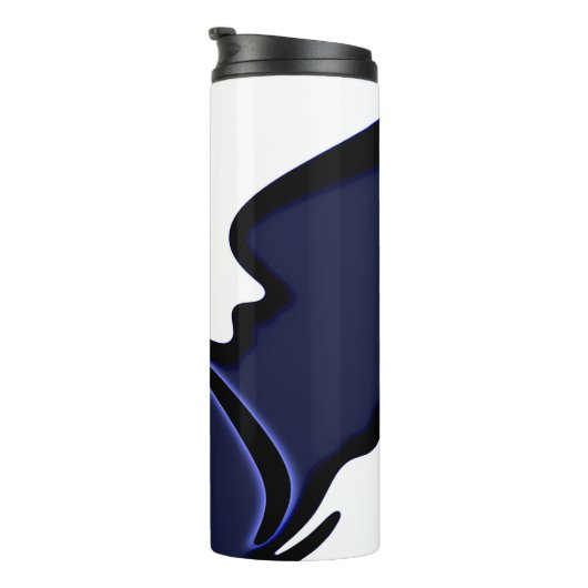 Bouteilles Isothermes Lune bleue : Bleu Abstrait, Blanc & Noir (Tourné sur la droite)