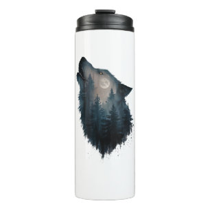 Bouteilles Isothermes Lune de la forêt de Wolf Howl